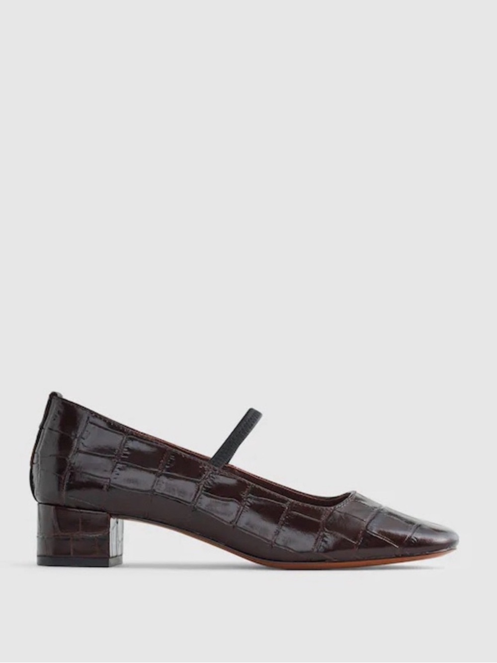 MADEWELL Greta Pump Mary Jane Low Block Heel Pump in Dark Brown